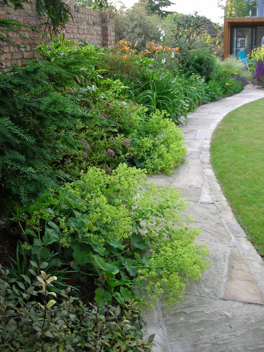 Curved sandstone path